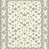 Ultra Soft Area Rug, Non Slip, Stain Resistant, Washable Area Rugs for Living Room, Bedroom, and Stylish Grey Beige with Elegant Floral Motifs(Ivory)