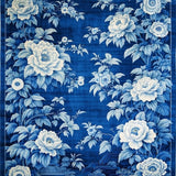 Contemporary Gray Floral(Blue)