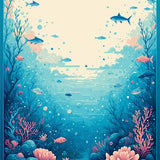Ultra Soft Area Rug, Non Slip, Stain Resistant, Washable Area Rugs for Living Room, Bedroom, Radiant Aquatic Harmony Style(Blue)