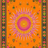 Ultra Soft Area Rug, Non Slip, Stain Resistant, Washable Area Rugs for Living Room, Bedroom, Sunny Whimsical Circular Composition(Orange)