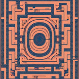 Ultra Soft Area Rug, Non Slip, Stain Resistant, Washable Area Rugs for Living Room, Bedroom, Intricate Labyrinth Design With Coral Circlets And Geometric Footwear Motifs(Orange)