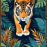 Ultra Soft Area Rug, Non Slip, Stain Resistant, Washable Area Rugs for Living Room, Bedroom, Bold Jungle-Inspired Artistry(Orange)