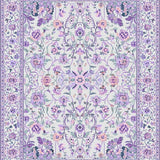 Floral Cat Inspired Area Rug(White)