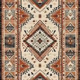 Ultra Soft Area Rug, Non Slip, Stain Resistant, Washable Area Rugs for Living Room, Bedroom, Cozy Minimalist Linear Design(Orange)