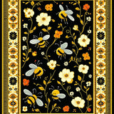 Ultra Soft Area Rug, Non Slip, Stain Resistant, Washable Area Rugs for Living Room, Bedroom, Joyful Colorful Floral Medley(Black)