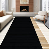 Ultra Soft Area Rug, Non Slip, Stain Resistant, Washable Area Rugs for Living Room, Bedroom, Cozy Black Tan Patterned Charm(Black)