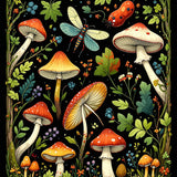 Chic Black and White Foliage(Red)