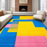 Ultra Soft Area Rug, Non Slip, Stain Resistant, Washable Area Rugs for Living Room, Bedroom, Elegant Colorful Wave Arrangement(Yellow)