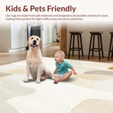 Beige & Ivory Abstract Art Non Slip Home Decor(Beige)