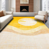 Ultra Soft Area Rug, Non Slip, Stain Resistant, Washable Area Rugs for Living Room, Bedroom, Contemporary Warm Toned Abstract(Yellow)