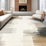 Ultra Soft Area Rug, Non Slip, Stain Resistant, Washable Area Rugs for Living Room, Bedroom, Artistic Brushstroke with Sophisticated Neutral Palette(Gray)