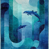 Ultra Soft Area Rug, Non Slip, Stain Resistant, Washable Area Rugs for Living Room, Bedroom, 3D Illusion Deep Sea with Nautical Whale, Dolphin, and Octopus Tentacle(Blue)