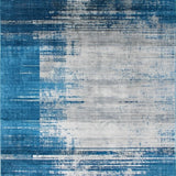 Ultra Soft Area Rug, Non Slip, Stain Resistant, Washable Area Rugs for Living Room, Bedroom, Serene Blue Gray Geometric Design(Blue)