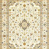 Ultra Soft Area Rug, Non Slip, Stain Resistant, Washable Area Rugs for Living Room, Bedroom, Elegant Speckled Beige Area with Intricate Oushak Floral(Beige)