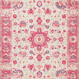 Ultra Soft Area Rug, Non Slip, Stain Resistant, Washable Area Rugs for Living Room, Bedroom, Chic Distressed Organic Pattern(White)