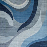 Ultra Soft Area Rug, Non Slip, Stain Resistant, Washable Area Rugs for Living Room, Bedroom, Serene Abstract Watercolor Motif(Blue)
