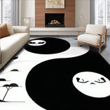 Ultra Soft Area Rug, Non Slip, Stain Resistant, Washable Area Rugs for Living Room, Bedroom, Playful Abstract Kitty Motif(Black)