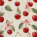 Ultra Soft Area Rug, Non Slip, Stain Resistant, Washable Area Rugs for Living Room, Bedroom, Charming Cherry Blossom Bow Rug with Playful Fruit Motifs and Coquette Flair(Red)
