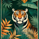 Ultra Soft Area Rug, Non Slip, Stain Resistant, Washable Area Rugs for Living Room, Bedroom, Vintage Botanical Tiger Aesthetic(Green)