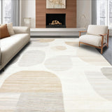 Ultra Soft Area Rug, Non Slip, Stain Resistant, Washable Area Rugs for Living Room, Bedroom, Elegant White and Beige Patterned(Beige)
