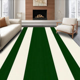 Contemporary Striped Beige Dark Green Area(Green)