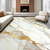 Ultra Soft Area Rug, Non Slip, Stain Resistant, Washable Area Rugs for Living Room, Bedroom, Zenith Beige and Gold Marble Veining Area(White)