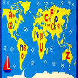 Interactive Colorful World Map Layout(Blue)
