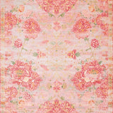Ultra Soft Area Rug, Non Slip, Stain Resistant, Washable Area Rugs for Living Room, Bedroom, Eclectic Boho Chic Floral Style(Pink)