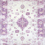 Ultra Soft Area Rug, Non Slip, Stain Resistant, Washable Area Rugs for Living Room, Bedroom, Rustic Vintage Patterned Charm(Purple)