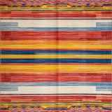 Ultra Soft Area Rug, Non Slip, Stain Resistant, Washable Area Rugs for Living Room, Bedroom, Vibrant Striped Chindi Aesthetic(Red)