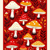 Radiant Textured Mushroom Composition(Red)