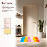 Ultra Soft Area Rug, Non Slip, Stain Resistant, Washable Area Rugs for Living Room, Bedroom, Vibrant Rainbow Sky Aesthetic(Pink)