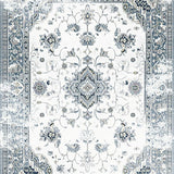 Ultra Soft Area Rug, Non Slip, Stain Resistant, Washable Area Rugs for Living Room, Bedroom, Sophisticated Vintage Trellis Look(White)