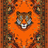 Ultra Soft Area Rug, Non Slip, Stain Resistant, Washable Area Rugs for Living Room, Bedroom, Wild Jungle Inspired Decor(Orange)