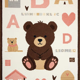 Ultra Soft Area Rug, Non Slip, Stain Resistant, Washable Area Rugs for Living Room, Bedroom, Cute Animal Alphabet Exploration(Brown)