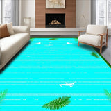 Ultra Soft Area Rug, Non Slip, Stain Resistant, Washable Area Rugs for Living Room, Bedroom, Coastal Turquoise Surfboard Aesthetic(Blue)