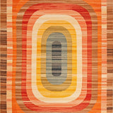 Ultra Soft Area Rug, Non Slip, Stain Resistant, Washable Area Rugs for Living Room, Bedroom, Eclectic Rainbow Abstract Design(Orange)