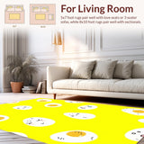 Ultra Soft Area Rug, Non Slip, Stain Resistant, Washable Area Rugs for Living Room, Bedroom, Playful Fluffy Soft Surface(Yellow)