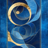 Chic Radiant Circular Motif(Blue)