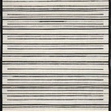 Ultra Soft Area Rug, Non Slip, Stain Resistant, Washable Area Rugs for Living Room, Bedroom, Monochrome Linear Weave Rug with Bold Striped Geometry and Black White Contrast(Black)