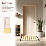Ultra Soft Area Rug, Non Slip, Stain Resistant, Washable Area Rugs for Living Room, Bedroom, Elegant Neutral Toned Checkerboard(Beige)