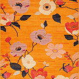 Ultra Soft Area Rug, Non Slip, Stain Resistant, Washable Area Rugs for Living Room, Bedroom, Lively Retro Floral Arrangement(Orange)