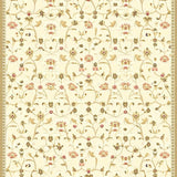 Beige Bloom Scallop Floral Medallion Area(Beige)