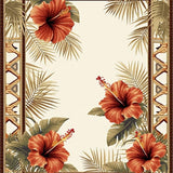 Tropical Paradise Indoor Area Rug With Elegant Floral Pattern(Beige)