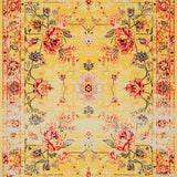Ultra Soft Area Rug, Non Slip, Stain Resistant, Washable Area Rugs for Living Room, Bedroom, Cozy Pastel Floral Dreamscape(Yellow)
