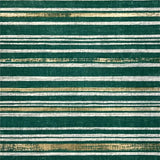 Modern Black and White Striped Machine Non Slip Backing(Green)