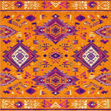 Ultra Soft Area Rug, Non Slip, Stain Resistant, Washable Area Rugs for Living Room, Bedroom, Artful Reversible Rustic Charm(Orange)