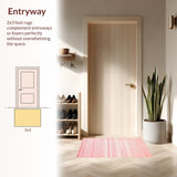 Ultra Soft Area Rug, Non Slip, Stain Resistant, Washable Area Rugs for Living Room, Bedroom, Sleek Blush Neutral Elegance(Pink)