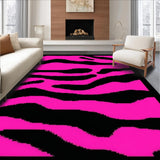 Ultra Soft Area Rug, Non Slip, Stain Resistant, Washable Area Rugs for Living Room, Bedroom, Whimsical Funky Print Arrangement(Pink)