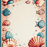 Ultra Soft Area Rug, Non Slip, Stain Resistant, Washable Area Rugs for Living Room, Bedroom, Playful Coastal Color Burst(Beige)